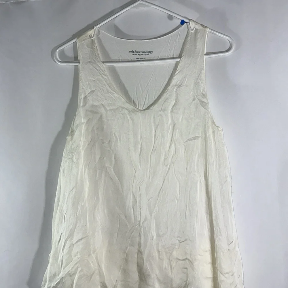 Soft Surroundings 100% Silk Tiered Midi Dress Size Medium - Picture 2 of 11